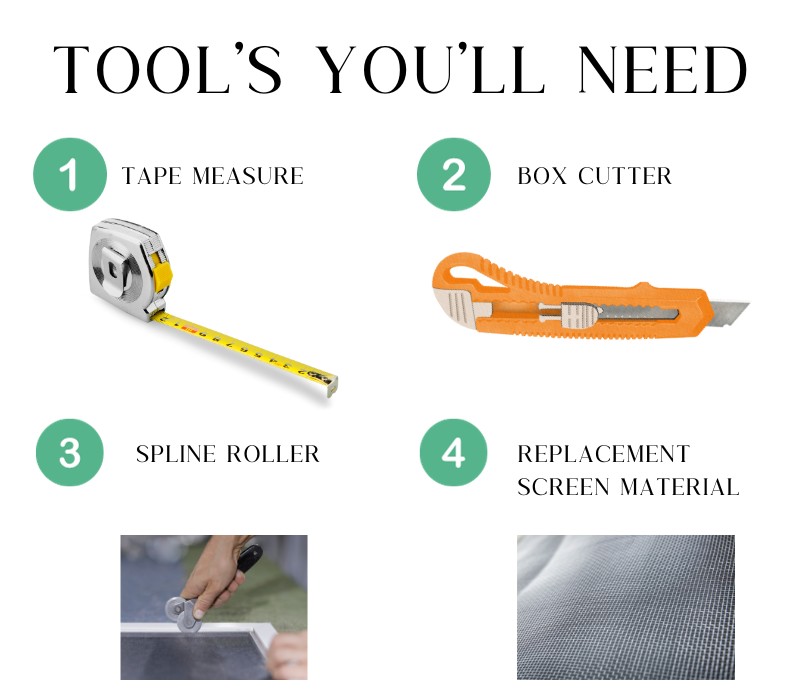 4 tools for window screen replacement